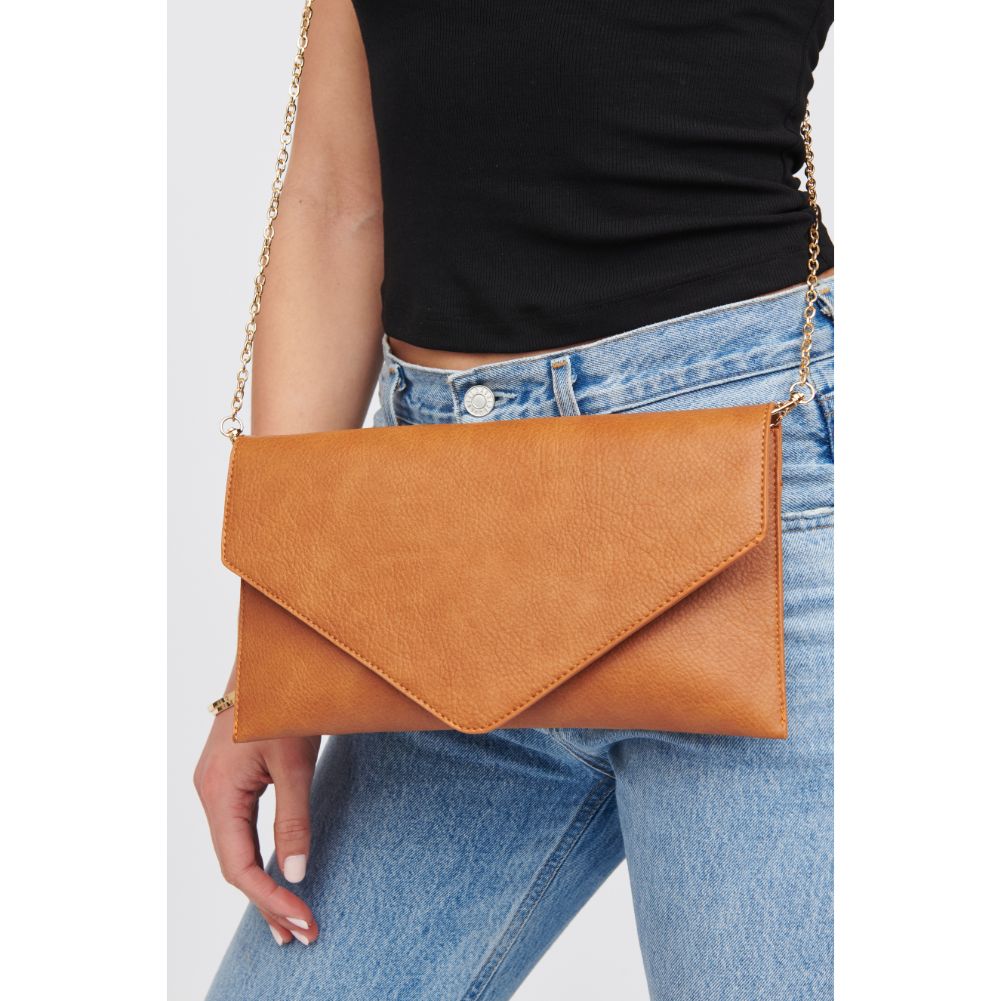 Woman wearing Tan Urban Expressions Izzy Clutch 840611100214 View 4 | Tan