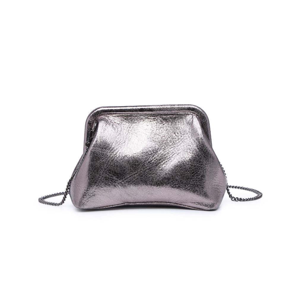 Product Image of Urban Expressions Agatha Metallic Clutch 840611103598 View 7 | Pewter