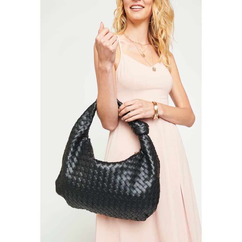 Woman wearing Black Urban Expressions Vanessa Hobo 840611175090 View 1 | Black