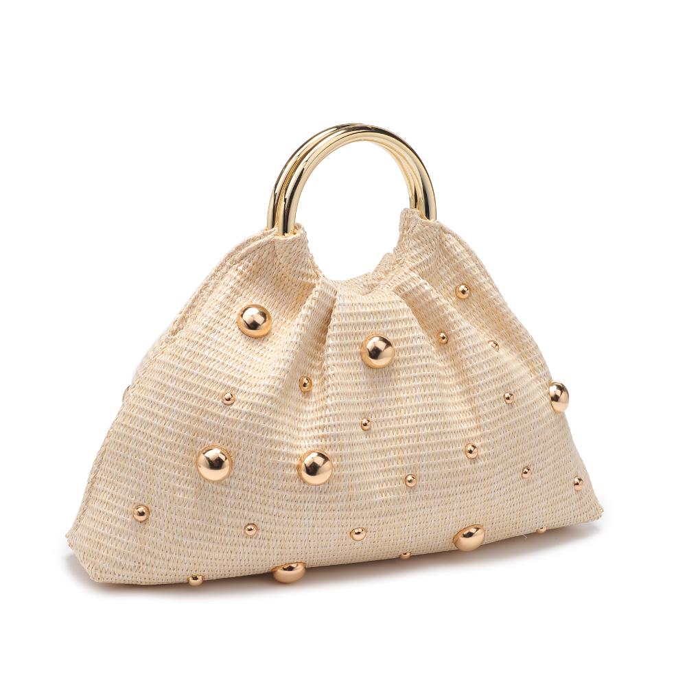 Product Image of Urban Expressions Harper - Straw Studded Evening Bag 840611193124 View 6 | Ivory