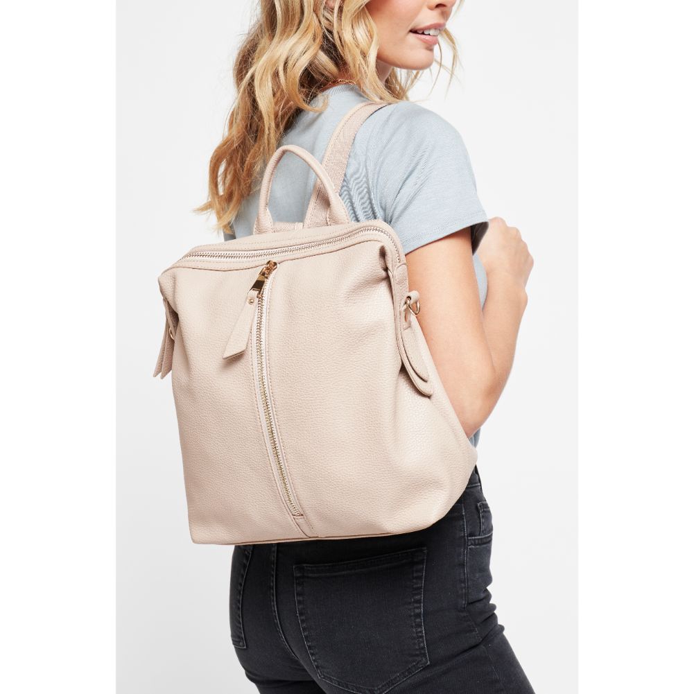 Woman wearing Natural Urban Expressions Kenzie Backpack 840611133595 View 1 | Natural