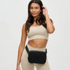 Woman wearing Black Urban Expressions Felix Belt Bag 840611122681 View 1 | Black