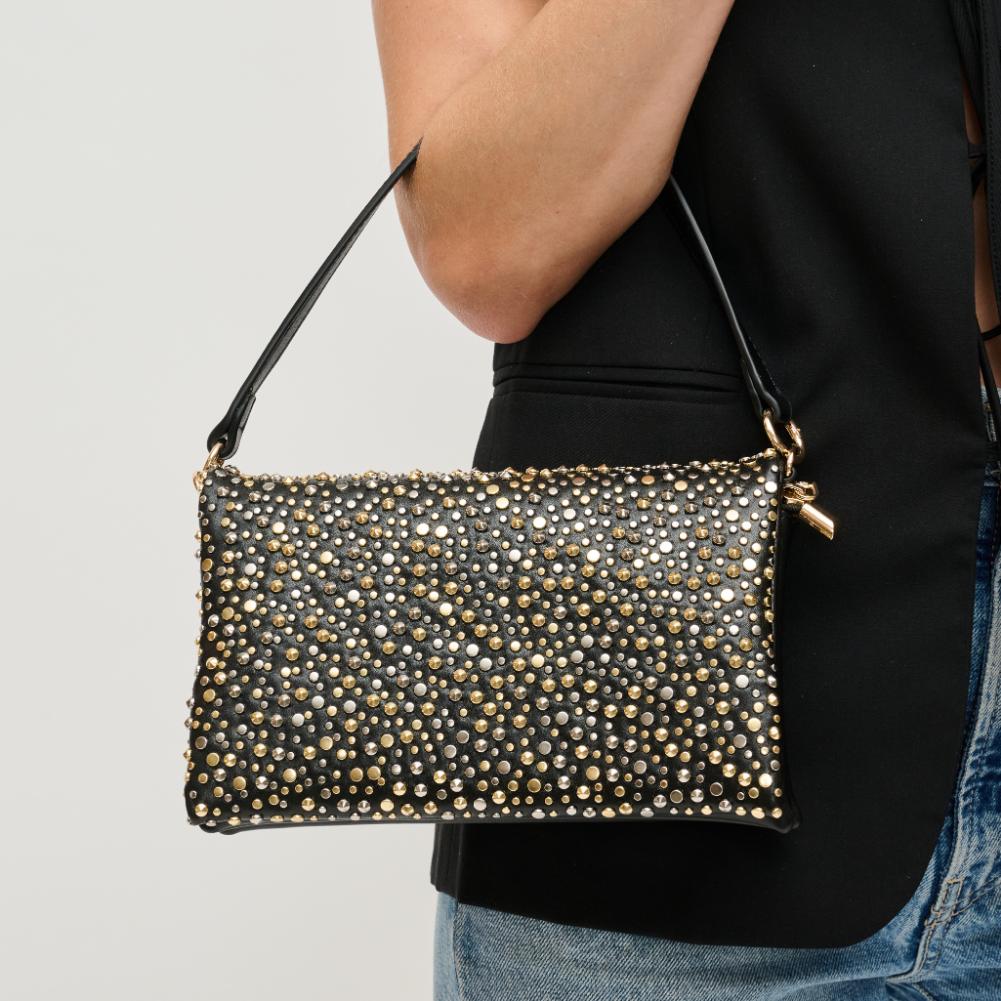 Woman wearing Black Urban Expressions Krista Evening Bag 840611139122 View 1 | Black