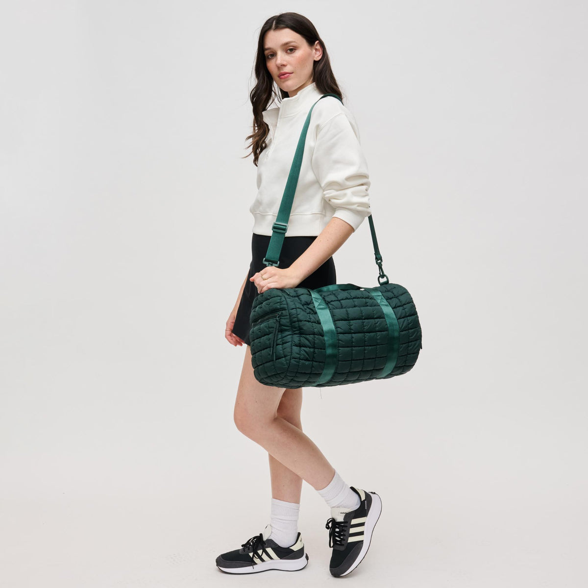 Woman wearing Emerald Urban Expressions Ty Duffel 840611141200 View 2 | Emerald