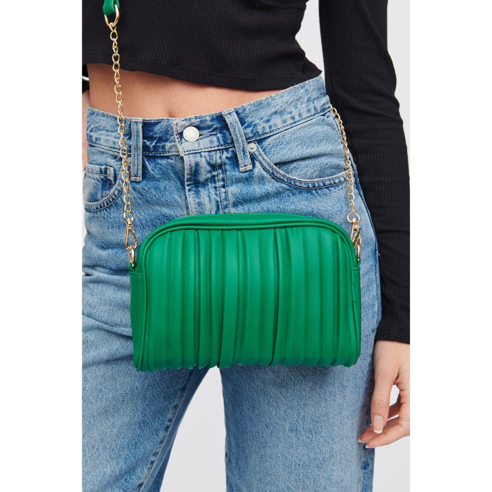 Woman wearing Kelly Green Urban Expressions Nadiya Crossbody 818209019682 View 1 | Kelly Green