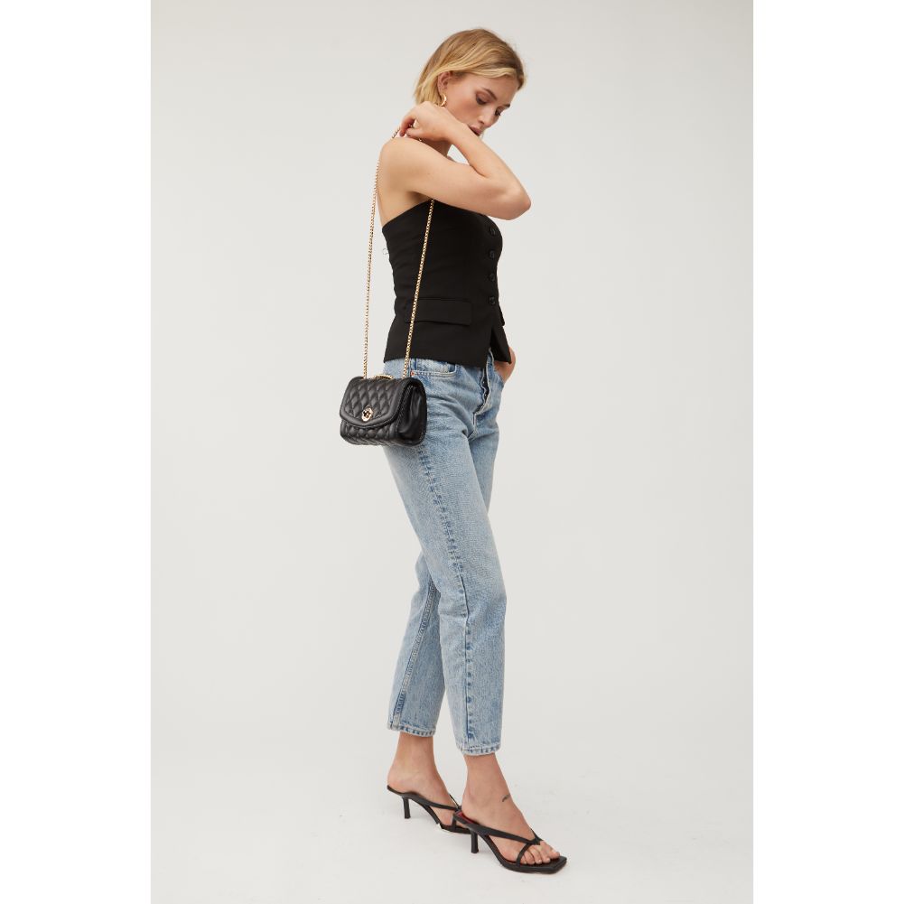 Woman wearing Black Urban Expressions Elrita - Quilted Crossbody 840611123640 View 4 | Black