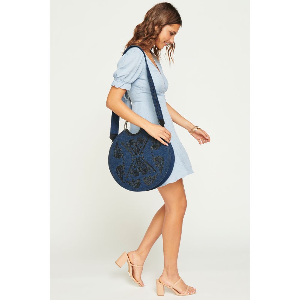 Woman wearing Indigo Urban Expressions Priscilla Crossbody 840611143228 View 1 | Indigo