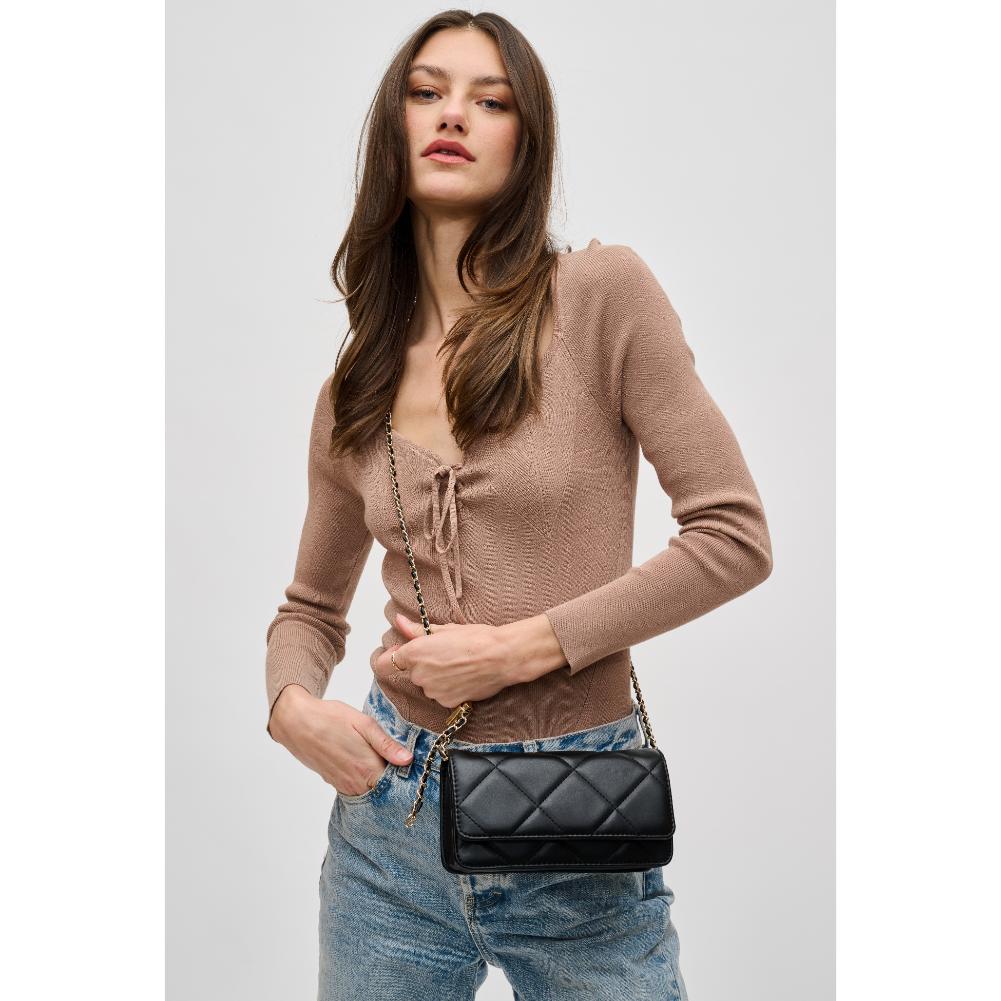 Woman wearing Black Urban Expressions Merle Crossbody 840611121530 View 1 | Black