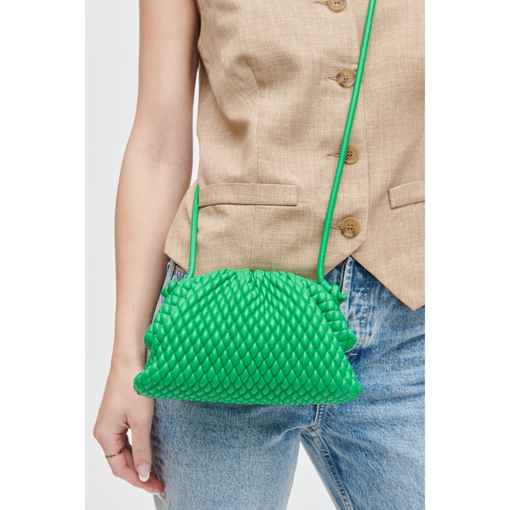 Woman wearing Kelly Green Urban Expressions Elise Crossbody 840611118370 View 4 | Kelly Green