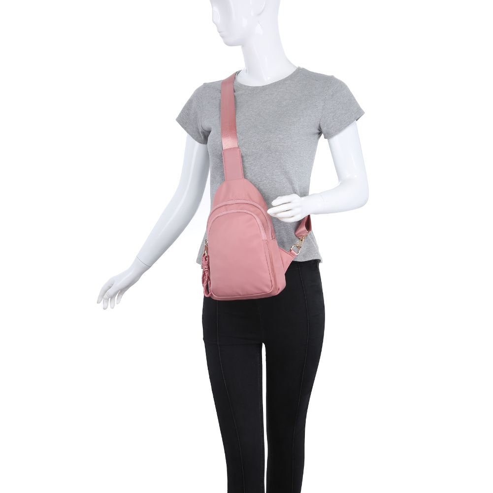 Product Image of Urban Expressions Ace Sling Backpack 840611177667 View 5 | Pastel Pink