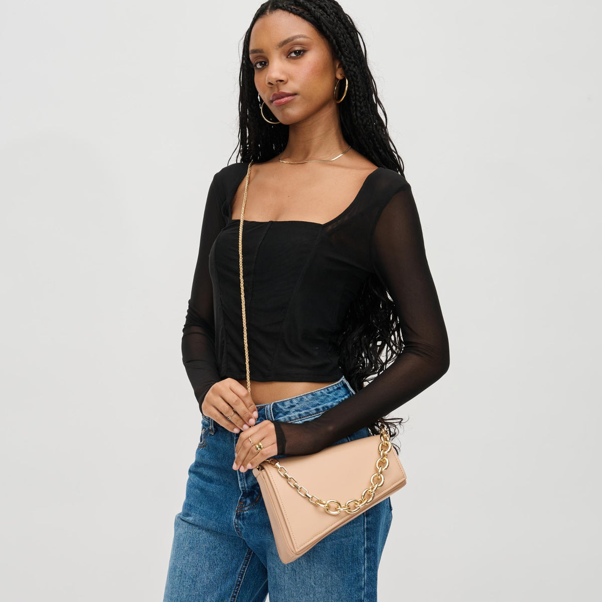 Woman wearing Natural Urban Expressions Marla Crossbody 840611192370 View 1 | Natural