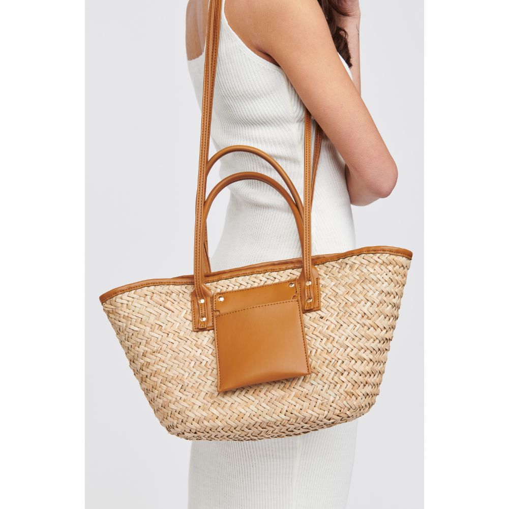 Woman wearing Tan Urban Expressions Wellesley Tote 818209015653 View 1 | Tan