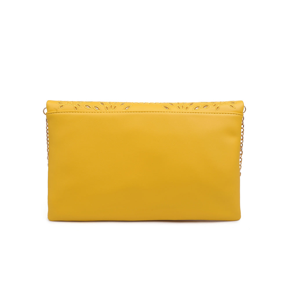 Product Image of Urban Expressions Ellington Embroidered Clutch NA-840611159427 View 3 | Mustard