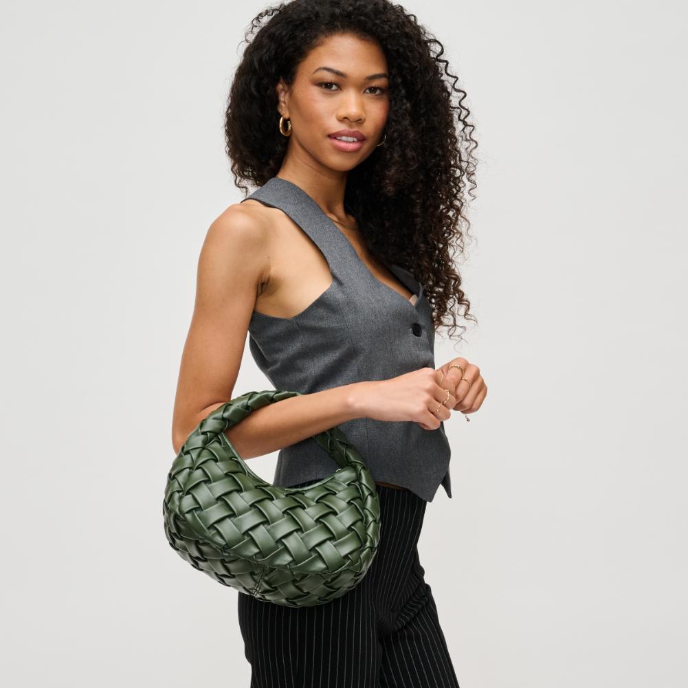 Woman wearing Forest Urban Expressions Noreen Clutch 840611193681 View 2 | Forest