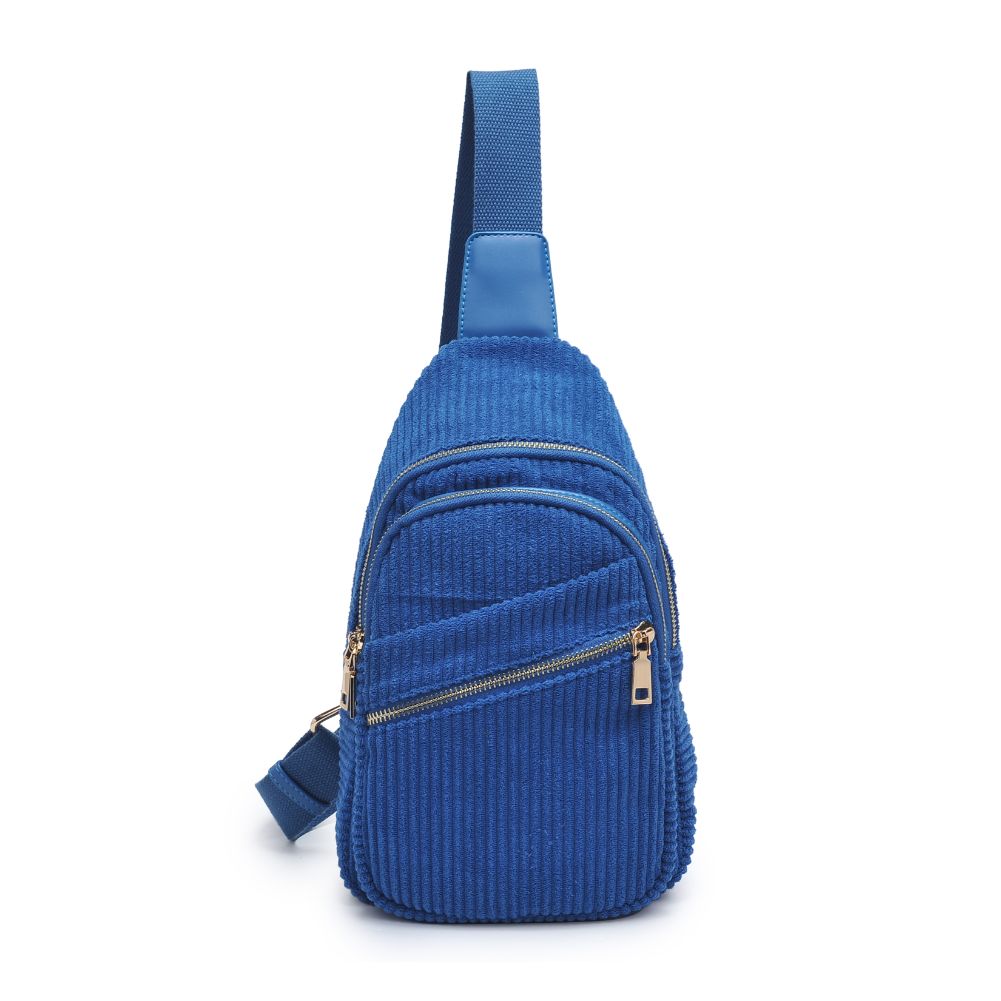 Product Image of Urban Expressions Zephyr - Corduroy Sling Backpack 840611116512 View 5 | Sapphire