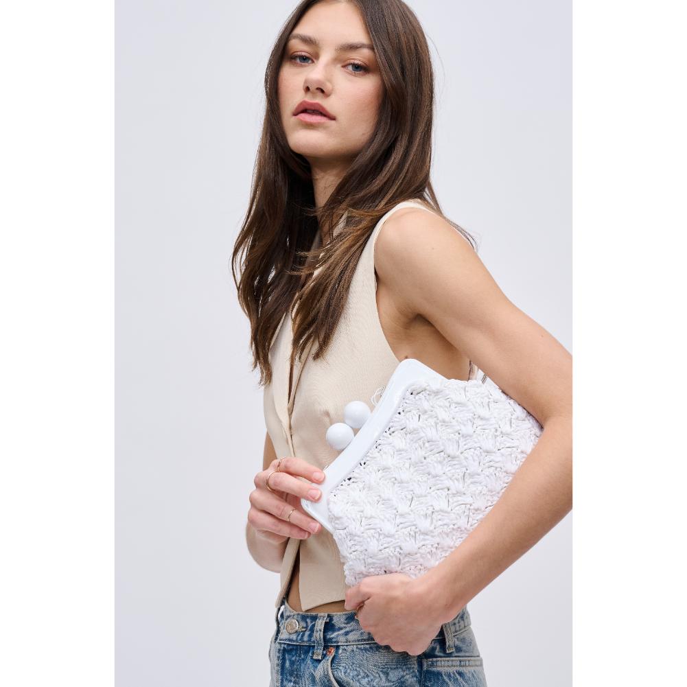 Woman wearing White Urban Expressions Naomi Crossbody 840611119667 View 1 | White