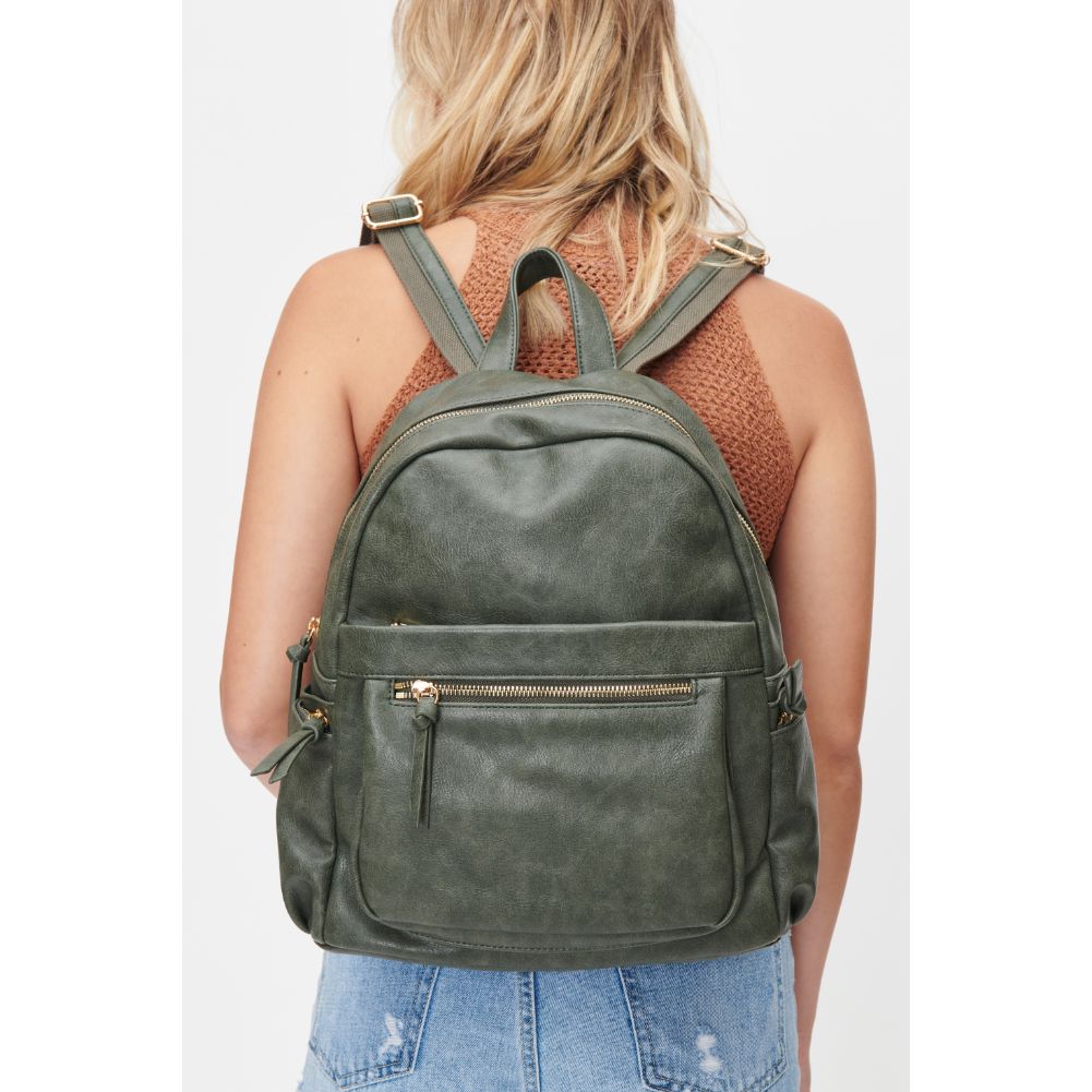 Woman wearing Hunter Green Urban Expressions Scarlett Backpack 818209010733 View 1 | Hunter Green