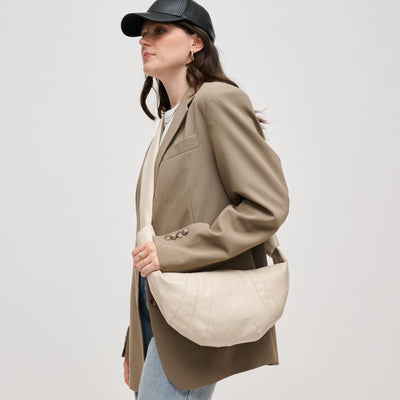 Woman wearing Oatmilk Urban Expressions Davina Crossbody 840611136640 View 1 | Oatmilk