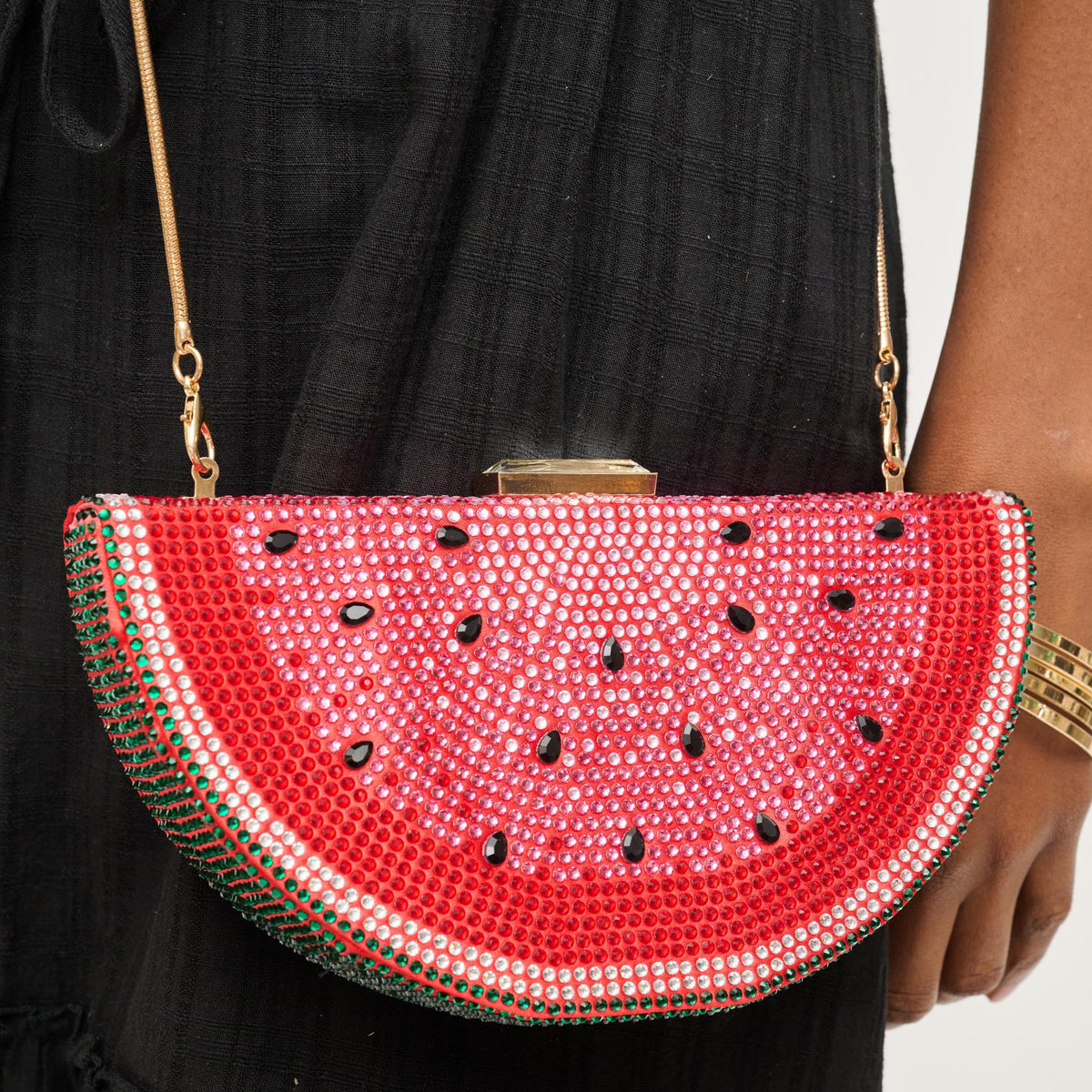 Woman wearing Watermelon Urban Expressions Tabitha Evening Bag 840611156624 View 4 | Watermelon