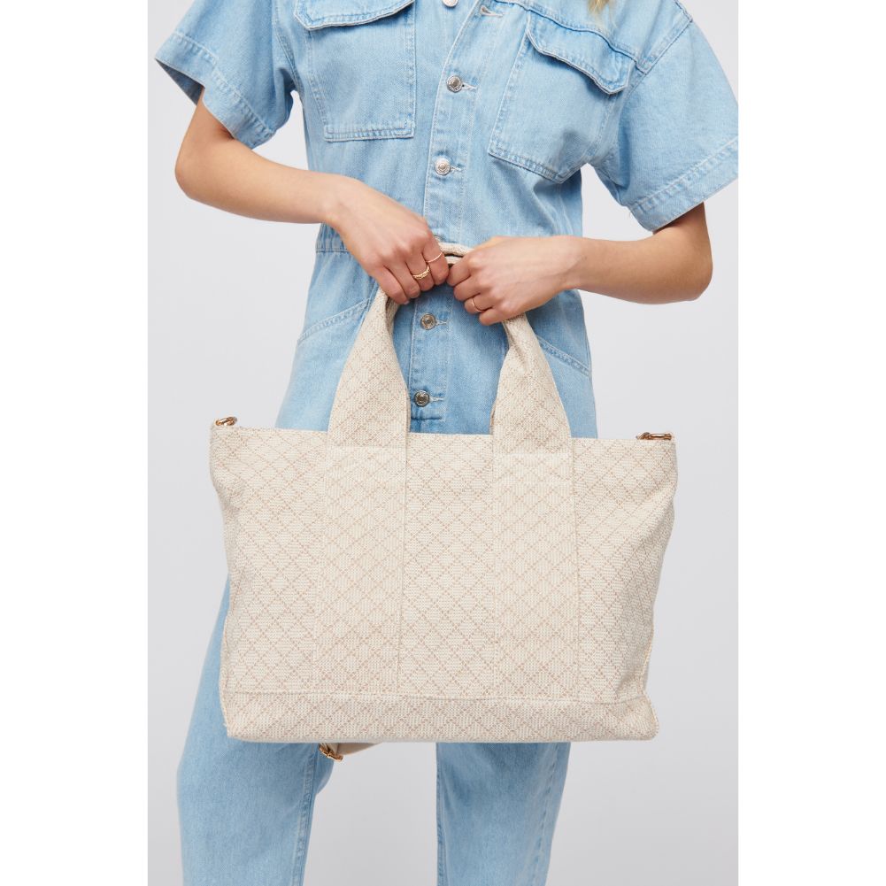 Woman wearing Natural Urban Expressions Dorret Tote 818209019767 View 4 | Natural