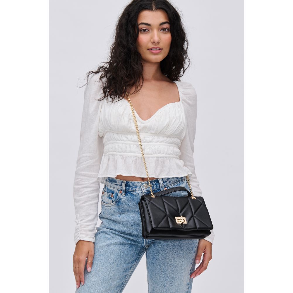 Woman wearing Black Urban Expressions Madison Crossbody 840611114945 View 4 | Black