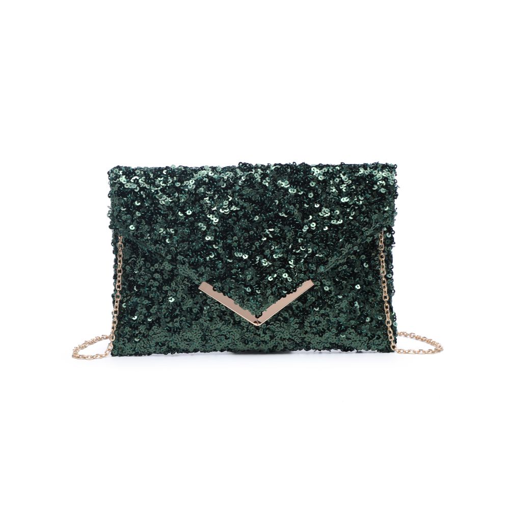 Product Image of Urban Expressions Rizza Sequin Evening Bag 840611103437 View 5 | Emerald