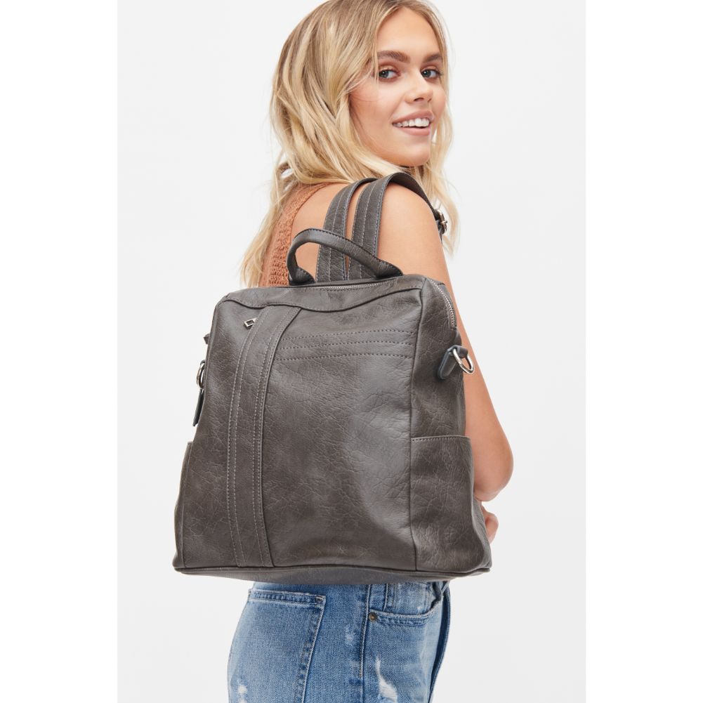 Woman wearing Grey Urban Expressions Everett Backpack 818209010269 View 3 | Grey