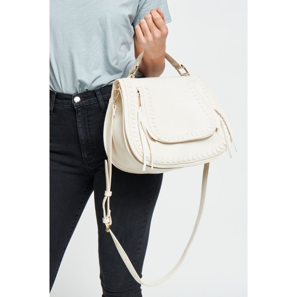 Woman wearing Cream Urban Expressions Khloe Crossbody 840611176677 View 2 | Cream