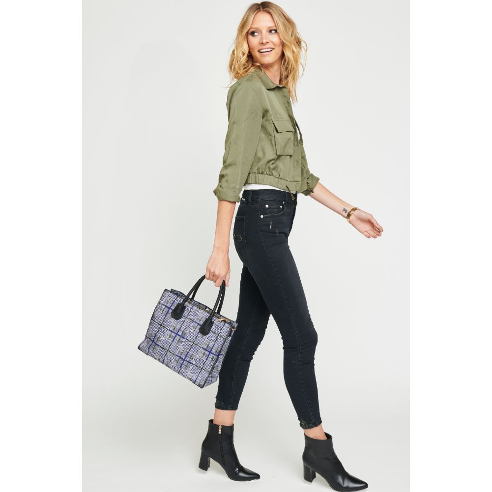 Woman wearing Navy Urban Expressions Brynn Satchel NA-840611153142 View 3 | Navy