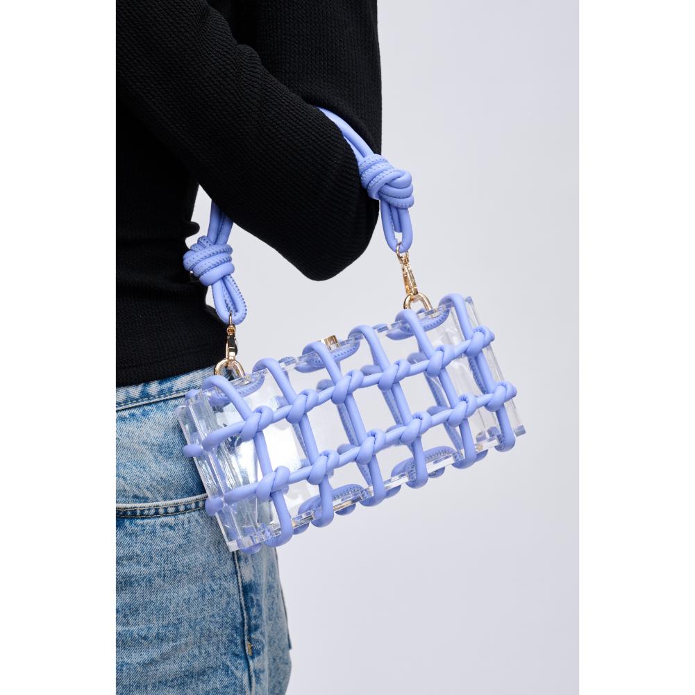 Woman wearing Periwinkle Urban Expressions Mavis Evening Bag 840611191663 View 1 | Periwinkle