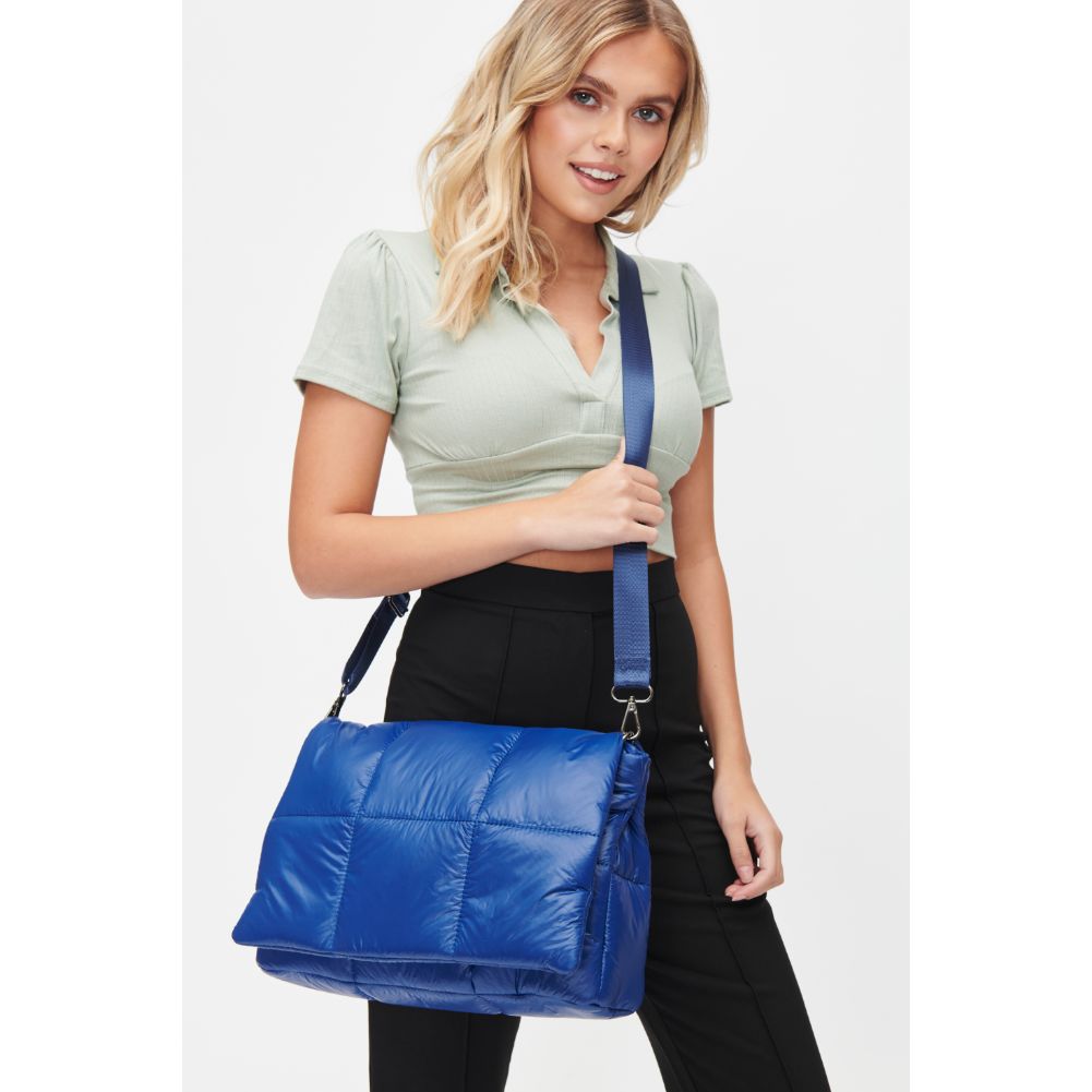 Woman wearing Midnight Urban Expressions Lissa Crossbody 818209010351 View 2 | Midnight