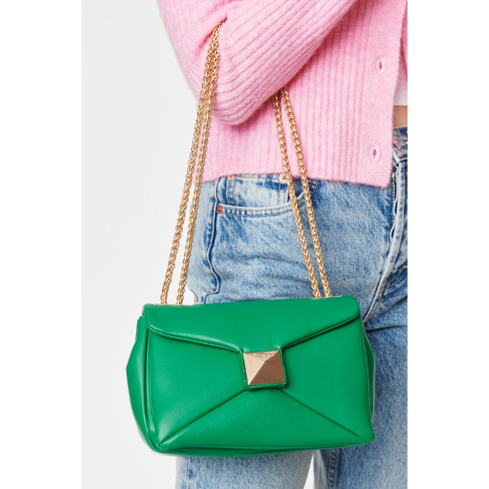 Woman wearing Kelly Green Urban Expressions Kirby Crossbody 840611104144 View 2 | Kelly Green