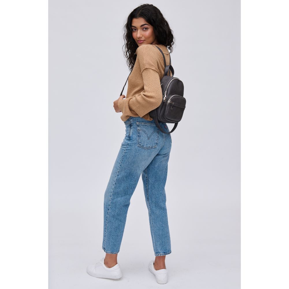 Woman wearing Charcoal Urban Expressions Uri Backpack 840611113610 View 4 | Charcoal