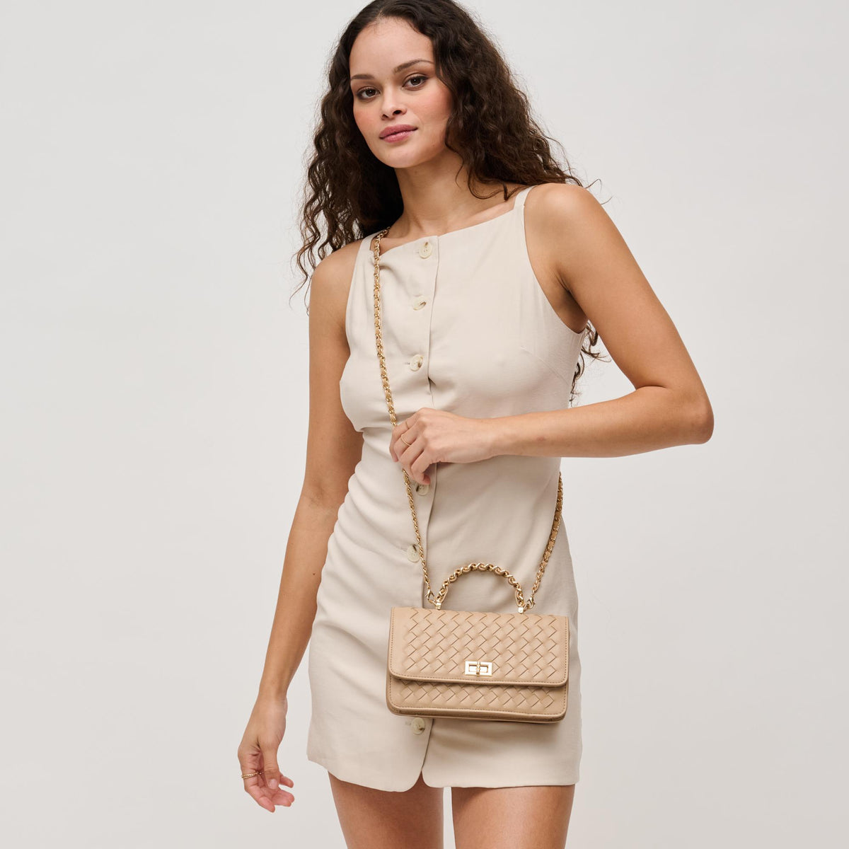 Woman wearing Natural Urban Expressions Lulu Crossbody 840611127716 View 1 | Natural