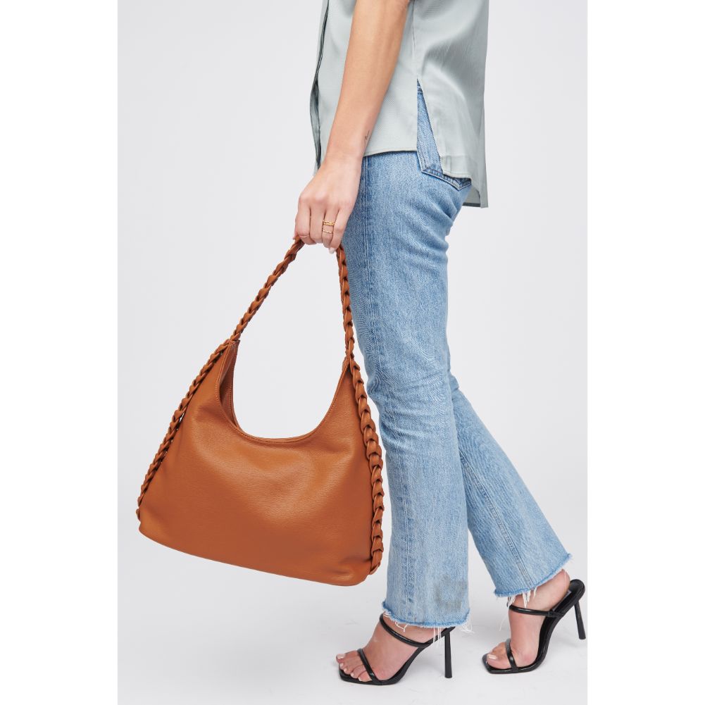 Woman wearing Tan Urban Expressions Martha Hobo 818209016735 View 2 | Tan