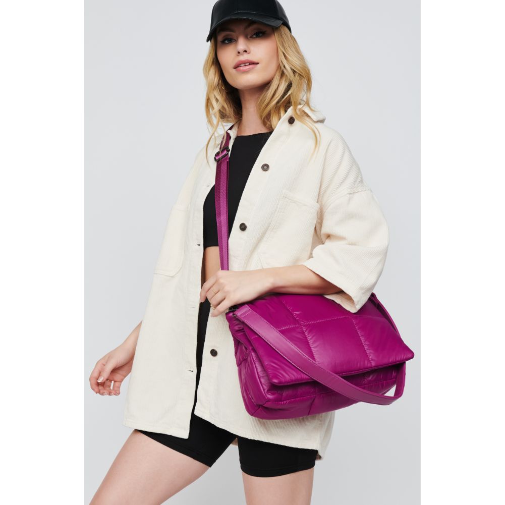 Woman wearing Magenta Urban Expressions Lissa Crossbody 818209010757 View 2 | Magenta