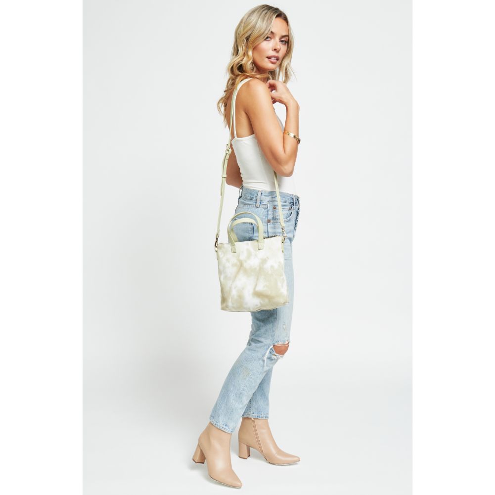 Woman wearing Sage Urban Expressions Hazel Crossbody 840611180131 View 3 | Sage