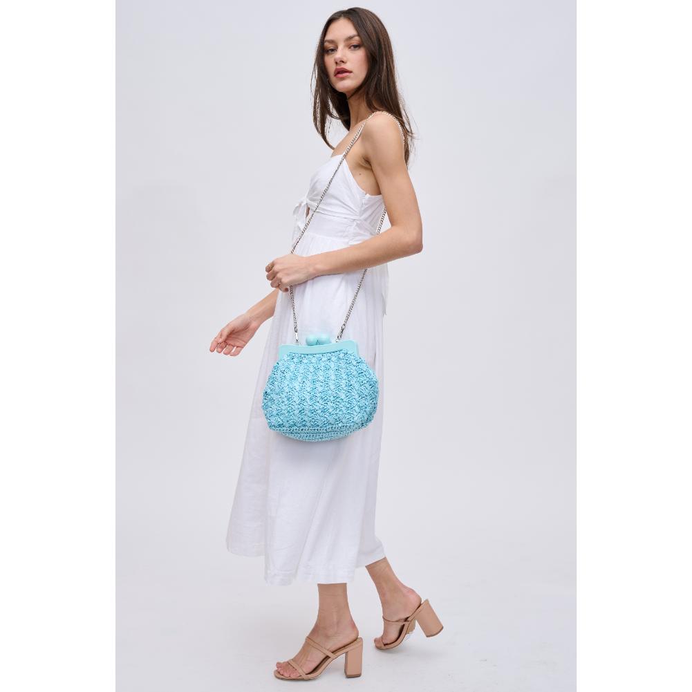 Woman wearing Sky Blue Urban Expressions Naomi Crossbody 840611119711 View 3 | Sky Blue