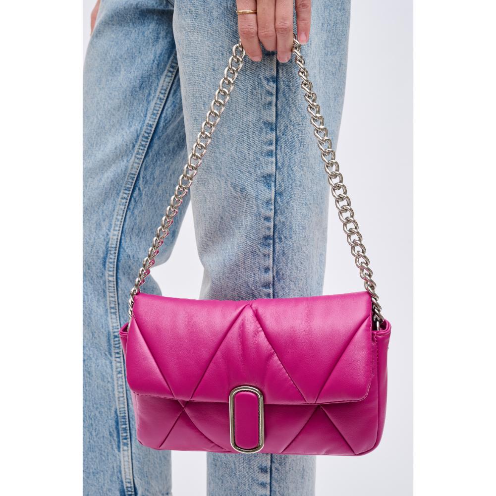 Woman wearing Fuchsia Urban Expressions Anderson Crossbody 840611121752 View 4 | Fuchsia