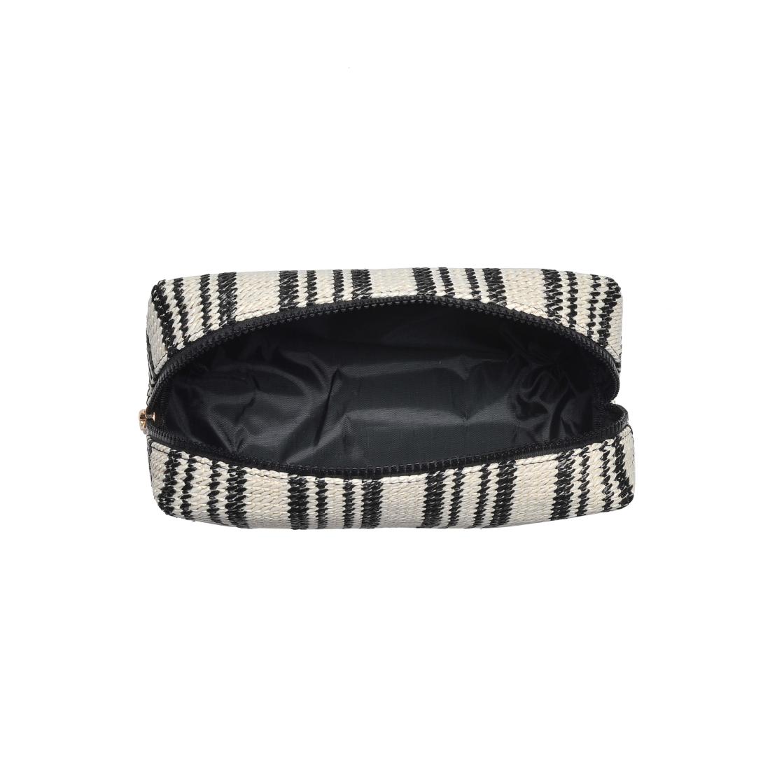 Product Image of Urban Expressions Voyage Stripe Cosmetic Pouch 840611152626 View 4 | Black White