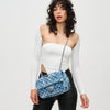 Woman wearing Denim Urban Expressions Chamika Crossbody 840611123442 View 1 | Denim