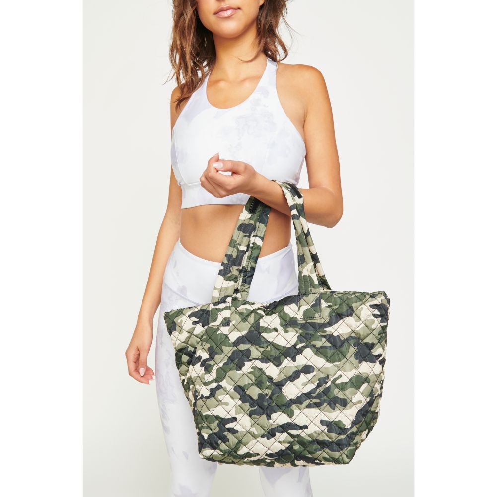 Woman wearing Camo Urban Expressions Breakaway Tote 840611175625 View 1 | Camo