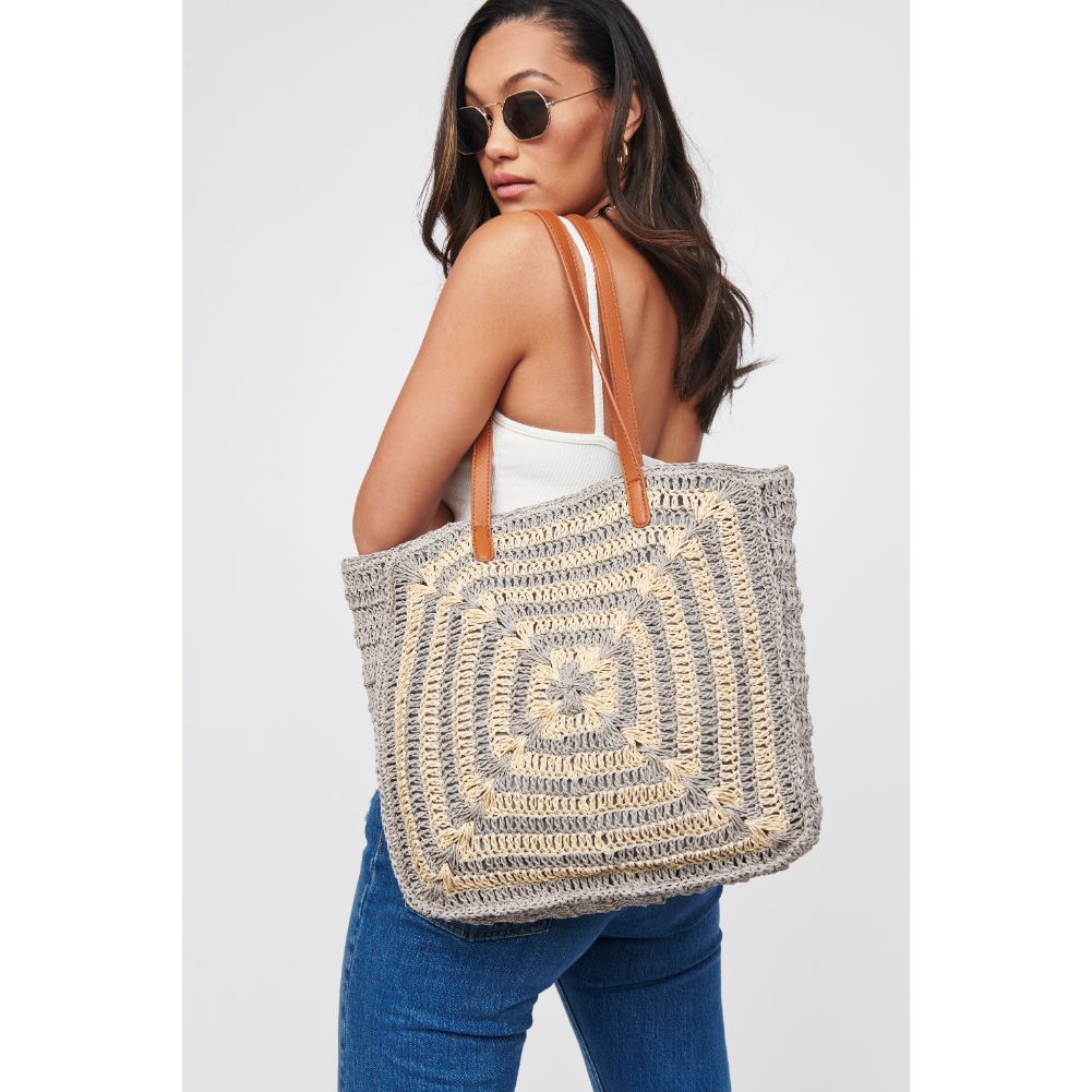 Woman wearing Grey Multi Urban Expressions Palmyra Tote 818209016629 View 2 | Grey Multi