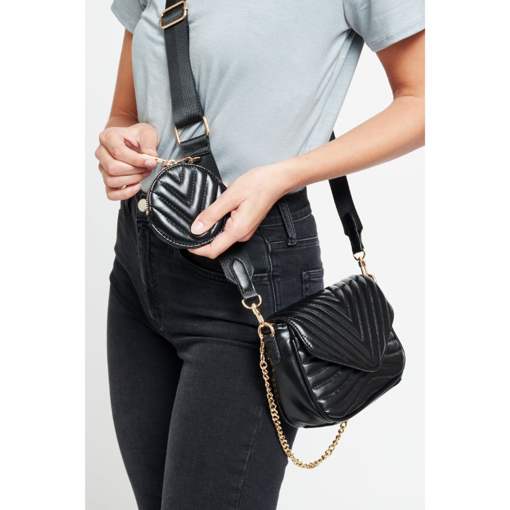 Woman wearing Black Urban Expressions Rayne Crossbody 840611176950 View 1 | Black