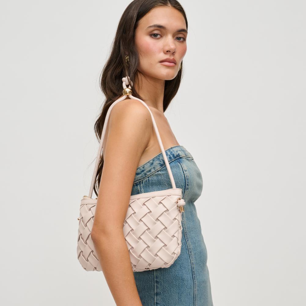 Woman wearing Oatmilk Urban Expressions Regina Shoulder Bag 840611193964 View 2 | Oatmilk