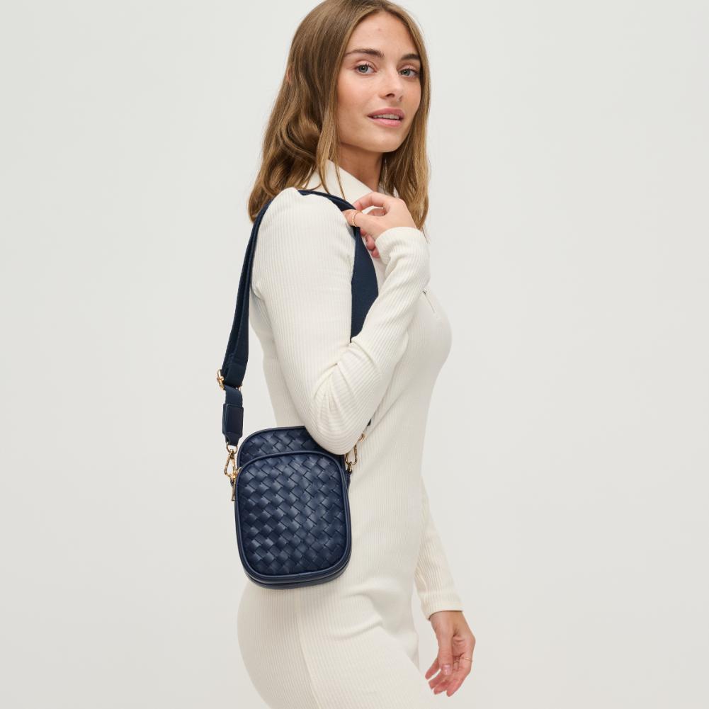 Woman wearing Midnight Urban Expressions Celeste Crossbody 840611134707 View 1 | Midnight