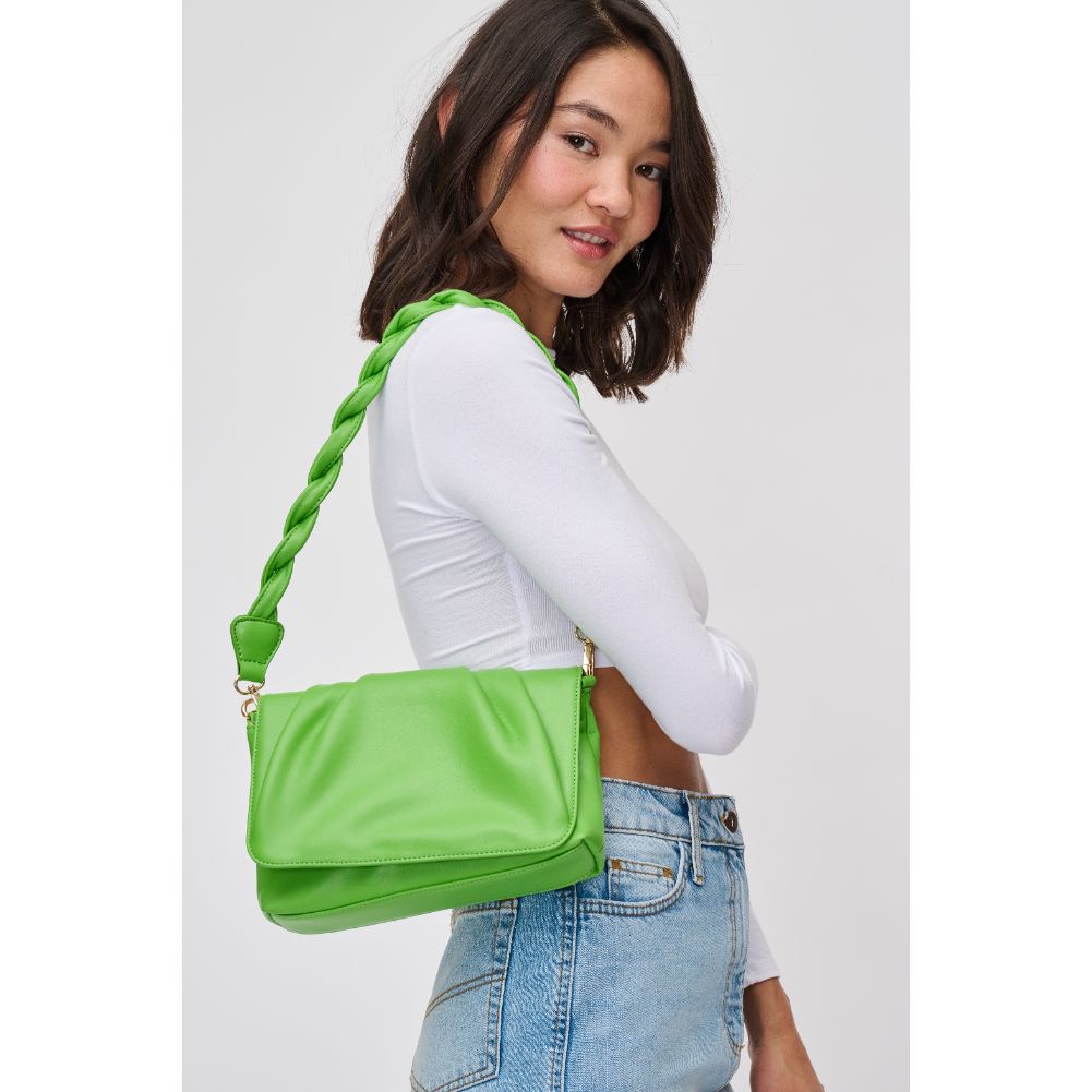 Woman wearing Citron Urban Expressions Aimee Crossbody 840611124579 View 2 | Citron