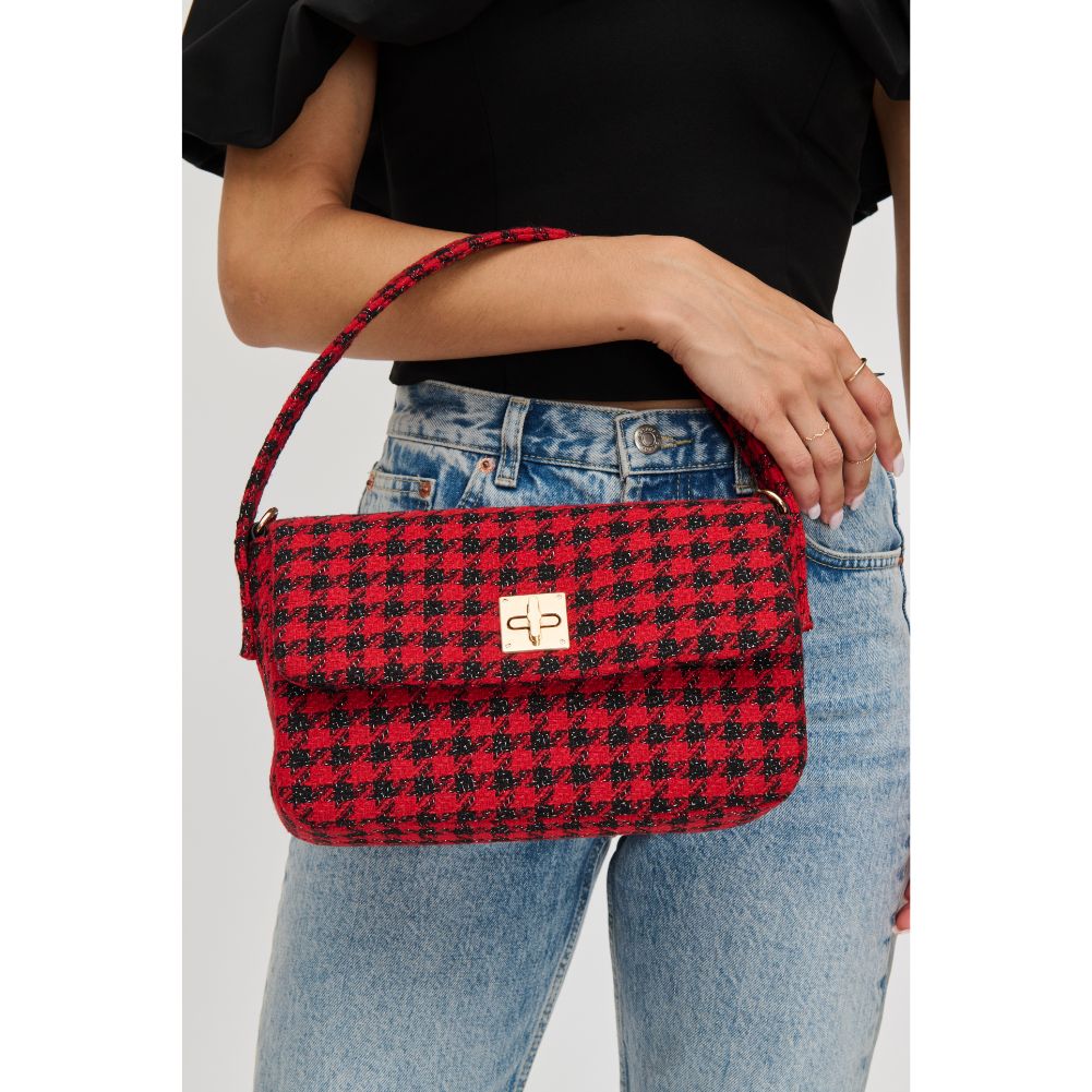 Woman wearing Red Black Urban Expressions Sidney Crossbody 840611116567 View 4 | Red Black