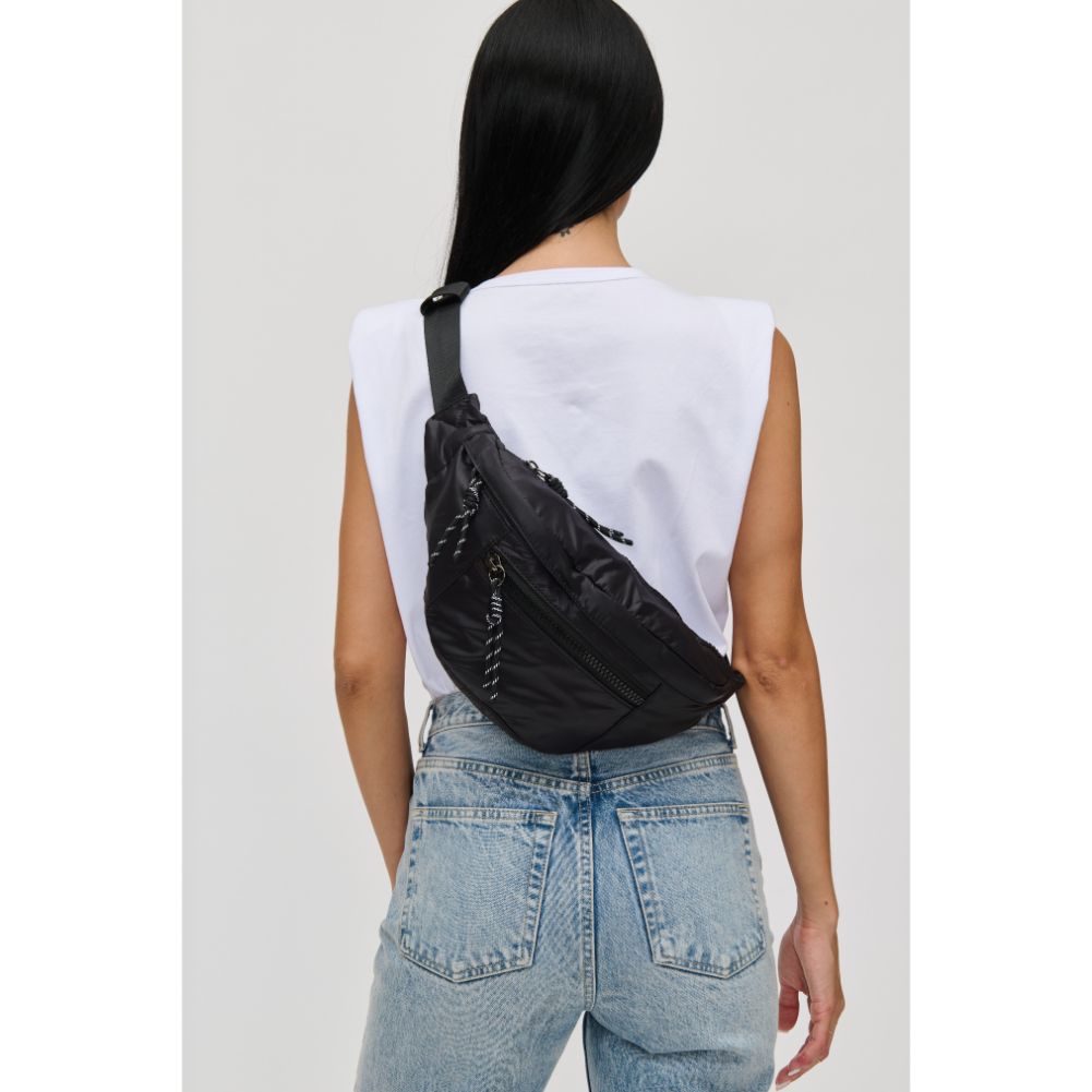 Woman wearing Black Urban Expressions Laurence - Nylon Belt Bag 840611114839 View 2 | Black