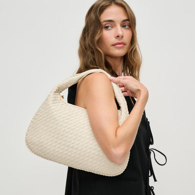 Woman wearing Oatmilk Urban Expressions Adela Hobo 840611134486 View 1 | Oatmilk